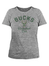 Women's New Era Space Dye Script Milwaukee Bucks T-Shirt