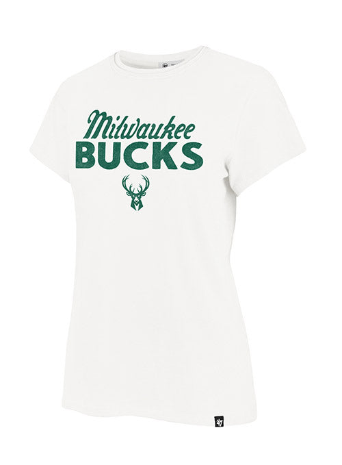 Women's New Era Throwback Dipped Milwaukee Bucks V-Neck T-Shirt / Small