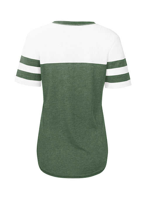 Women's Touch Setter Milwaukee Bucks T-Shirt In Green & White - Back View