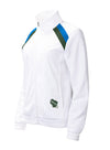 Women's G-III Red Flag Milwaukee Bucks Track Jacket In White - Front View