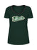 Women's New Era V-Neck Gameday Flag Green Milwaukee Bucks T-Shirt - Front View
