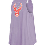 Women's New Era Colorpack Pastel Purple Milwaukee Bucks Tank Top - Back View
