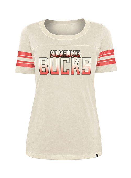 Women's Bucks in Six Cream City Half Milwaukee Bucks V-Neck T-Shirt / Large