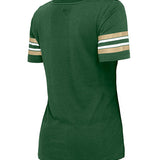 Women's New Era Athletic Stripes Green Milwaukee Bucks T-Shirt in Green - Back View