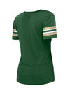 Women's New Era Athletic Stripes Green Milwaukee Bucks T-Shirt in Green - Back View