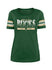 Women's New Era Athletic Stripes Green Milwaukee Bucks T-Shirt in Green - Front View