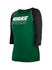 Women's New Era 3/4 Sleeve Athletic GRN/BLK Milwaukee Bucks T-Shirt in Green and Black - Angled Left Side View