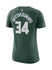Women's Nike 2022 Icon Edition Giannis Antetokounmpo Milwaukee Bucks T-Shirt In Green - Back View