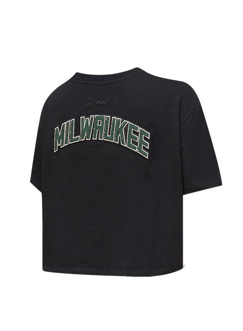 Women's New Era 3/4 Sleeve Athletic Grn/Blk Milwaukee Bucks T-Shirt / 2x Large