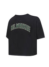 Women's Pro Standard Classic Milwaukee Bucks Boxy Crop T-Shirt In Black - Back Right Side View