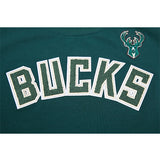Women's Pro Standard Classic Slim Milwaukee Bucks T-Shirt In Green - Zoom View On Front Graphic