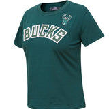 Women's Pro Standard Classic Slim Milwaukee Bucks T-Shirt In Green - Front Left Side View