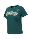 Women's Pro Standard Classic Slim Milwaukee Bucks T-Shirt In Green - Front Left Side View
