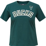Women's Pro Standard Classic Slim Milwaukee Bucks T-Shirt In Green - Front View