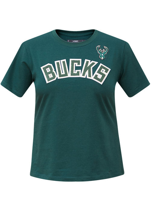 Women's Pro Standard Classic Slim Milwaukee Bucks T-Shirt In Green - Front View