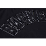 Women's Pro Standard Triple Black Slim Milwaukee Bucks T-Shirt In Black - Zoom View On Front Graphic