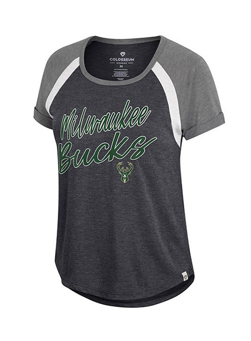 Colosseum Women's Be The Crown Milwaukee Bucks V-Neck T-Shirt / Small