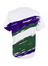 Youth Mitchell & Ness Paintbrush Milwaukee Bucks T-Shirt In White, Purple & Green - Back View