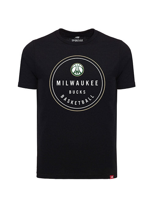 Youth Lil Davis Sorrento Black Milwaukee Bucks T-Shirt In Black - Front View