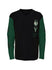 Youth Outerstuff Sleeve Hits Milwaukee Bucks Long Sleeve T-Shirt In Black & Green - Front View