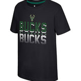 Youth New Found Land Global Milwaukee Bucks T-Shirt In Black - Front View