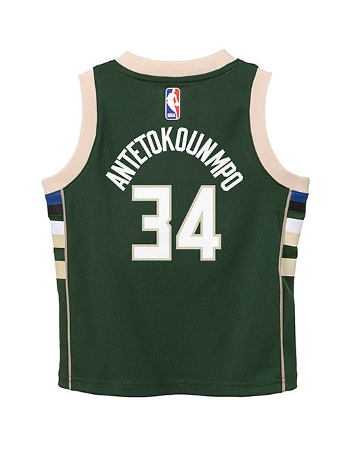 Juvenile Nike Icon Giannis Milwaukee Bucks Replica Jersey In Green - Back View