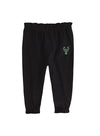 Infant Outerstuff I Love Basketball Milwaukee Bucks 3-Piece Onesie Set In White & Black - Pants Front View