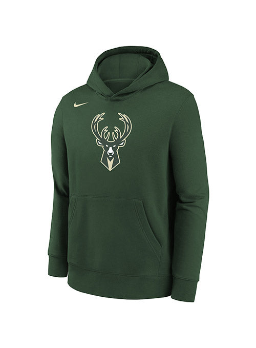 Toddler Nike Essential Icon Milwaukee Bucks Hooded Sweatshirt In Green - Front View