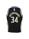 Toddler Nike 2022 Statement Edition Giannis Milwaukee Bucks Replica Jersey In Black - Back View