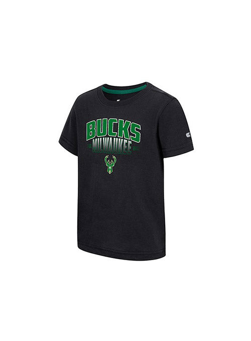 Toddler Sphynx Icon Milwaukee Bucks T-Shirt In Black - Front Left Side View