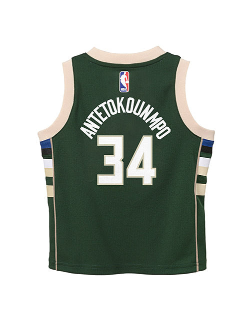Toddler Nike Giannis Icon Milwaukee Bucks Swingman Jersey In Green - Back View