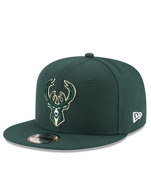 New Era 9Fifty OTC Icon Milwaukee Bucks Snapback Hat In Green - Angled Left Side View