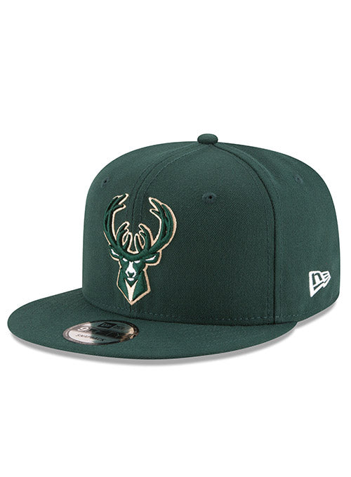 New Era 9Fifty OTC Icon Milwaukee Bucks Snapback Hat In Green - Angled Left Side View