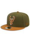 New Era  9Fifty 2-Tone Color Pack OLV/BRZ Milwaukee Bucks Snapback Hat