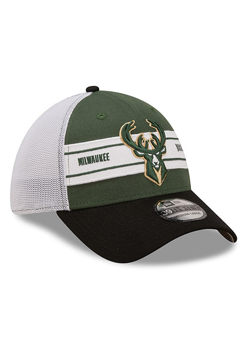 New Era 39Thirty Team Bucks Banded Shop Hat Pro Flex Fit Green Bucks D3 Milwaukee 