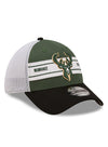 New Era 39Thirty Team Banded D3 Green Milwaukee Bucks Flex Fit Hat - Angled Right Side View