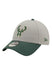 New Era 9Forty The League Milwaukee Bucks Adjustable Hat In Grey & Green - Angled Left Side View