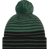 Youth New Era Cuff Pom Patch D3 Milwaukee Bucks Knit Hat In Green & Black - Back View