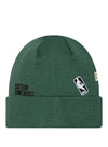 New Era Cuff Identity D3 Green Milwaukee Bucks Knit Hat - Back View