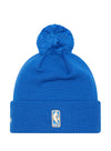 Youth New Era 2022-23 City Edition Icon OTC Cuff Pom Milwaukee Bucks Knit Hat In Blue - Back View
