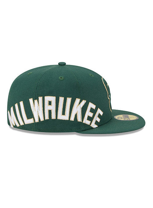 New Era Men's 2021-22 City Edition Milwaukee Bucks Green 59FIFTY Fitted Hat, Size 7 1/8