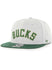 '47 Brand Chain Shot TT Milwaukee Bucks Snapback Hat In Grey & Green - Angled Left Side View