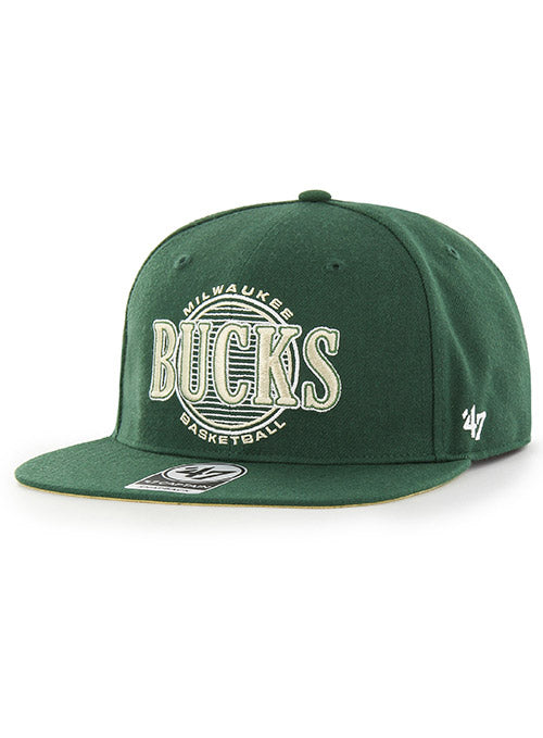'47 Brand High Post Milwaukee Bucks Snapback Hat In Green - Angled Left Side View