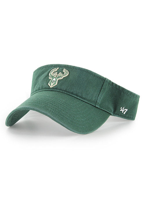 47 Brand Clean Up Icon Milwaukee Bucks Adjustable Visor In Green - Angled Left Side View