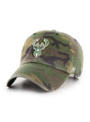 '47 Brand CU Camouflage Milwaukee Bucks Adjustable Hat - Angled Left Side View