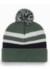 '47 Brand State Line Cuff Pom Milwaukee Bucks Knit Hat In Green, White & Black - Back View