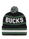 47 Brand Bering Black Milwaukee Bucks Cuff Pom Knit Hat - Back View