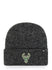 47 Brand Brain Freeze Charcoal Milwaukee Bucks Cuff Knit Hat In Grey - Front View