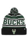 Youth '47 Brand Hangtime Milwaukee Bucks Cuff Pom Knit Hat