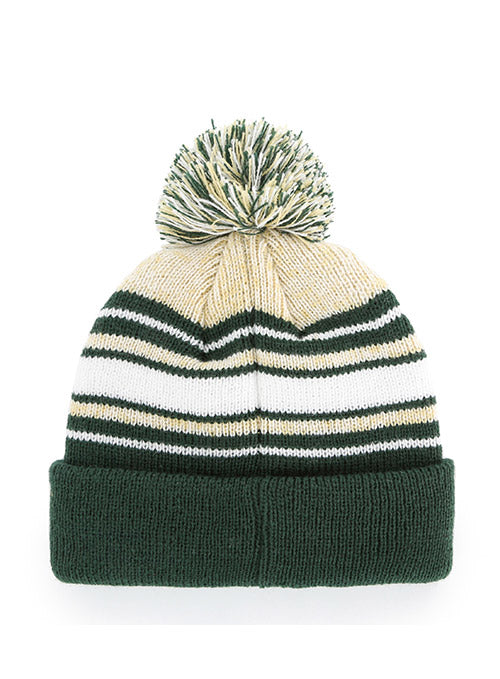 Toddler 47 Brand Global Cream Milwaukee Bucks Cuff Pom Knit Hat In Green & Cream - Back View